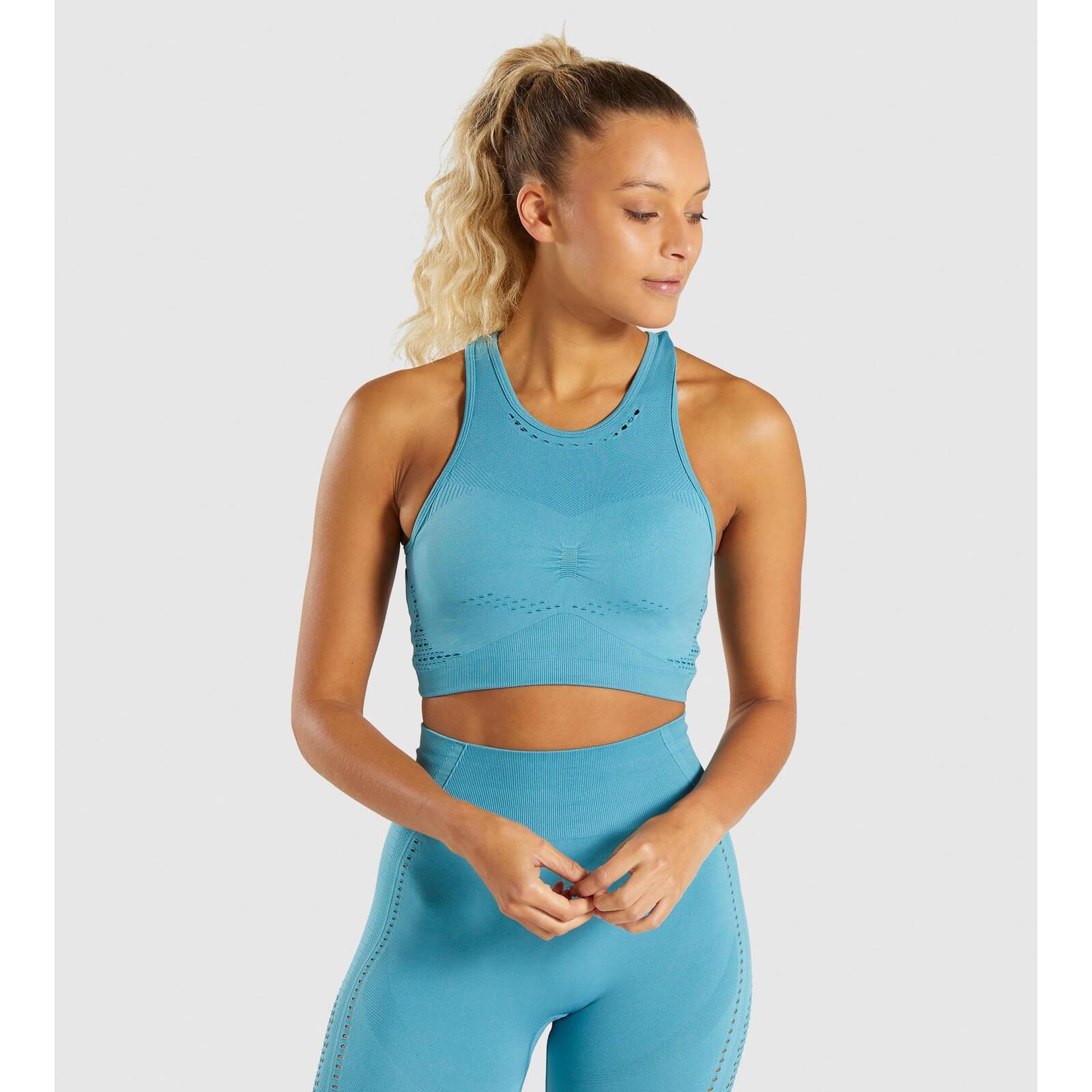 Gym Shark Flawless Knit Sports Bra Sea Blue