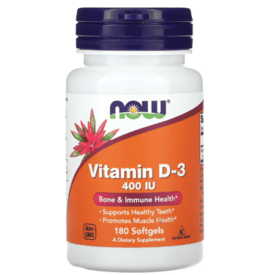 NOW Foods Vitamin D3 400IU 180 softgels