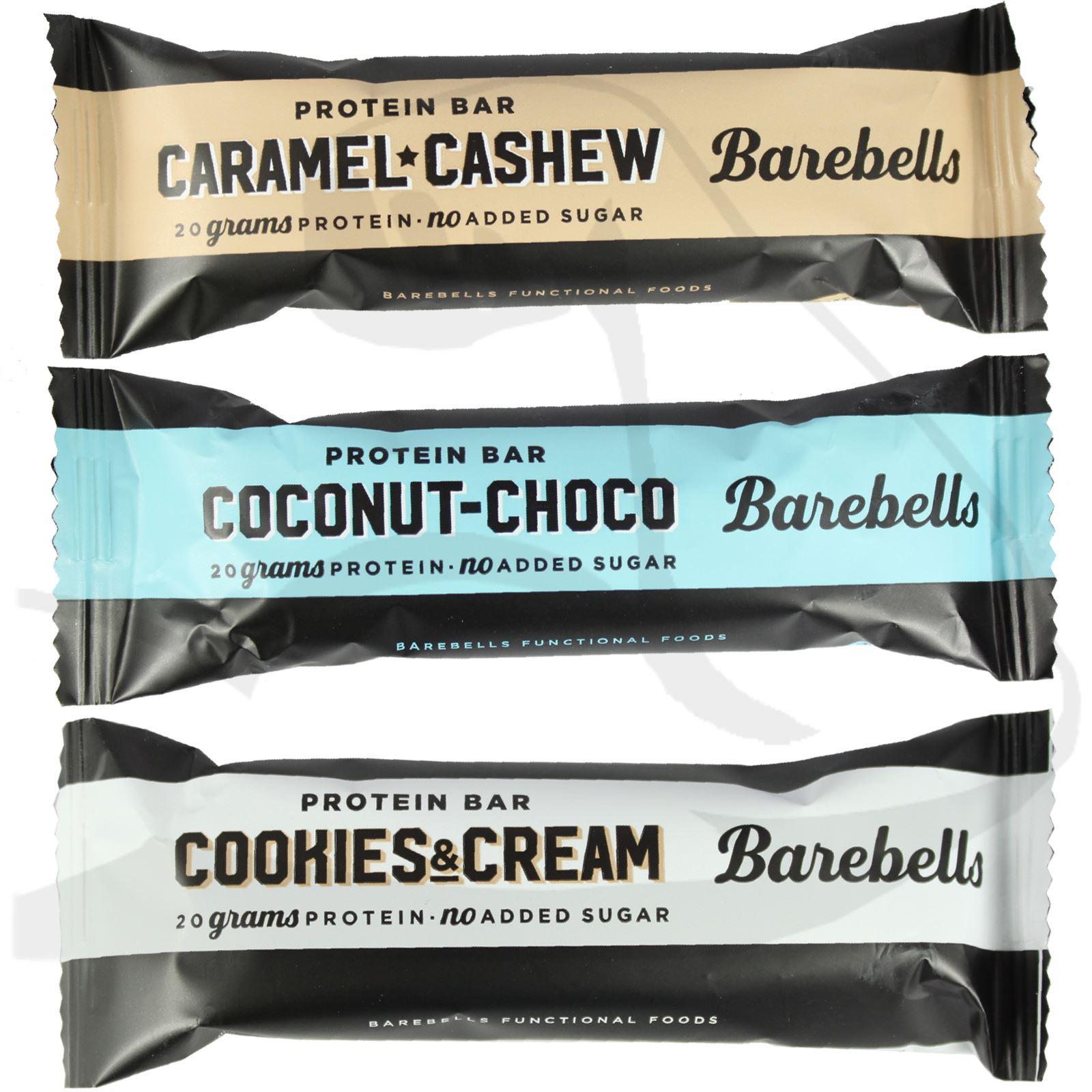 חטיפי חלבון במגוון טעמים מבית Barebells מכיל 20 גרם חלבון לחטיף