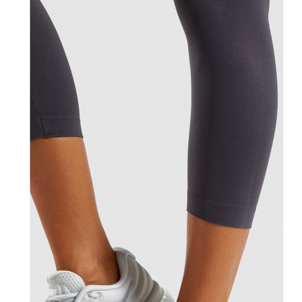 Gym Shark Fit Cropped Leggings Charcoal/Dusky Pink – תמונה 4