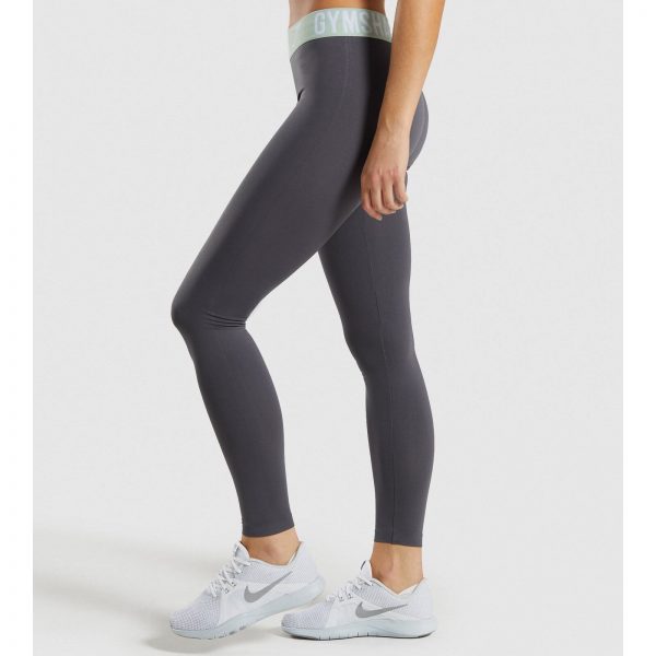 Gym Shark Fit Leggings Grey/Light Green – תמונה 5