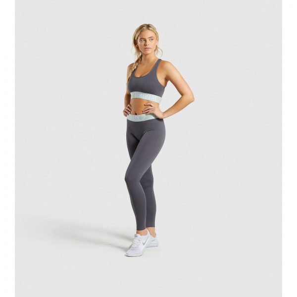 Gym Shark Fit Leggings Grey/Light Green – תמונה 6