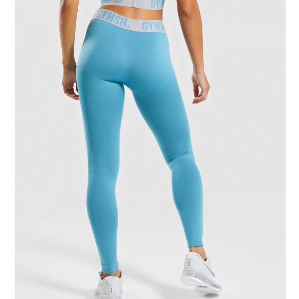Gym Shark Fit Leggings Dusky Teal/Light Grey – תמונה 6