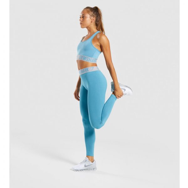 Gym Shark Fit Leggings Dusky Teal/Light Grey – תמונה 4