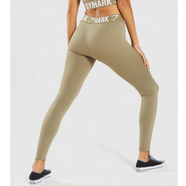 Gym Shark Fit Leggings Washed Khaki/White – תמונה 4