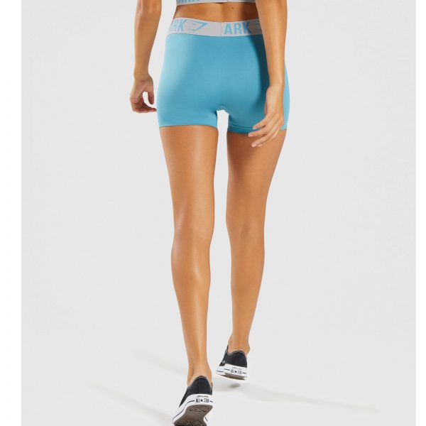 ⁦Gym Shark Fit Shorts Dusky Teal/Light Grey⁩ – תמונה ⁦7⁩