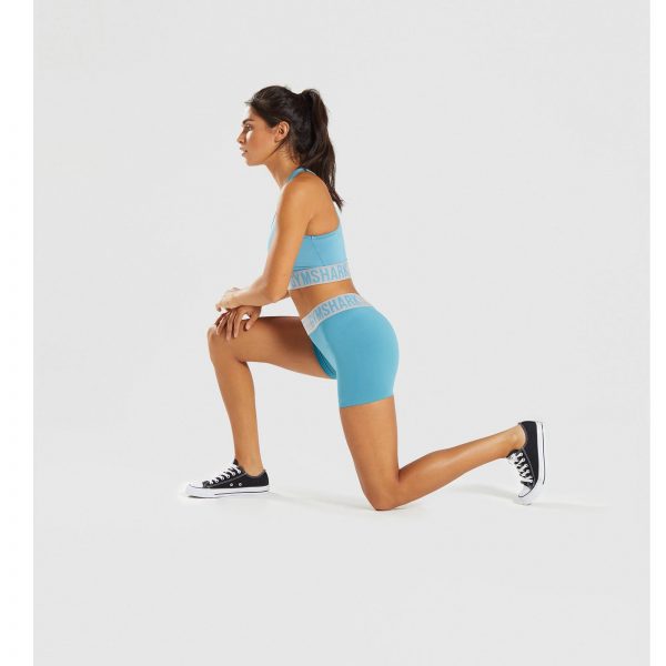 ⁦Gym Shark Fit Shorts Dusky Teal/Light Grey⁩ – תמונה ⁦6⁩