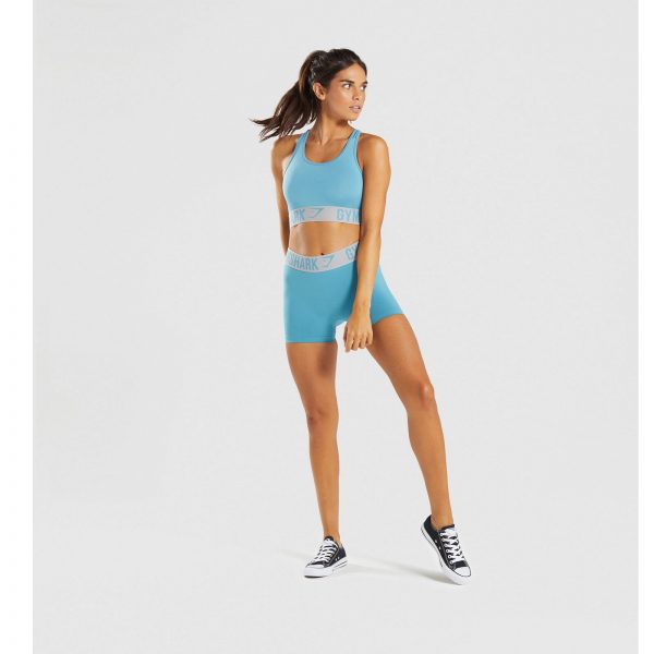 ⁦Gym Shark Fit Shorts Dusky Teal/Light Grey⁩ – תמונה ⁦5⁩