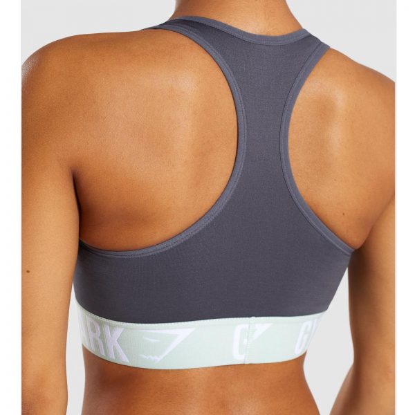 ⁦Gym Shark Fit Sports Bra Grey/Light Green⁩ – תמונה ⁦7⁩