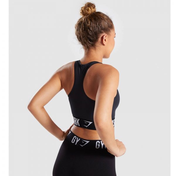 Gym Shark Fit Sports Bra Black/White – תמונה 4
