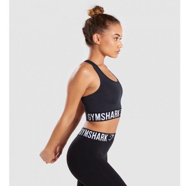 Gym Shark Fit Sports Bra Black/White – תמונה 5