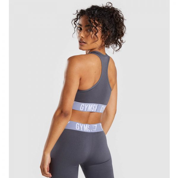⁦Gym Shark Fit Sports Bra Grey⁩ – תמונה ⁦4⁩