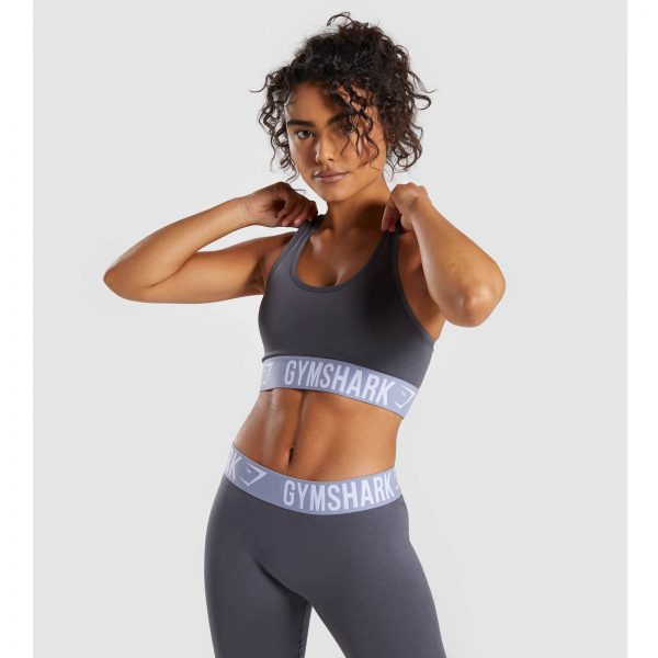 ⁦Gym Shark Fit Sports Bra Grey⁩ – תמונה ⁦5⁩