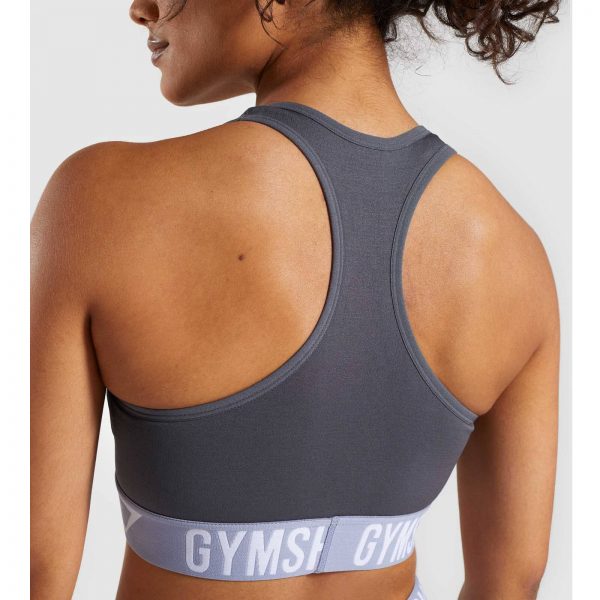 ⁦Gym Shark Fit Sports Bra Grey⁩ – תמונה ⁦7⁩