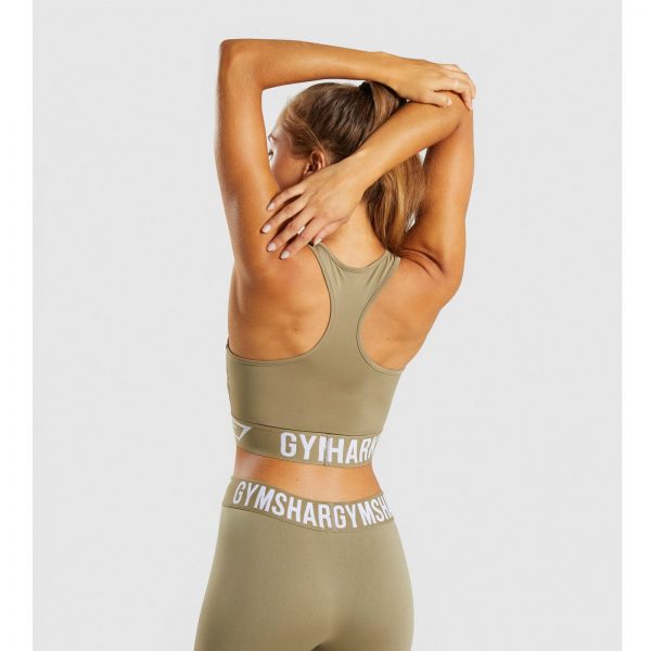Gym Shark Fit Sports Bra Washed Khaki/White – תמונה 6