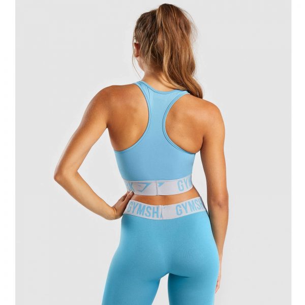 Gym Shark Fit Sports Bra Dusky Teal/Light Grey – תמונה 7