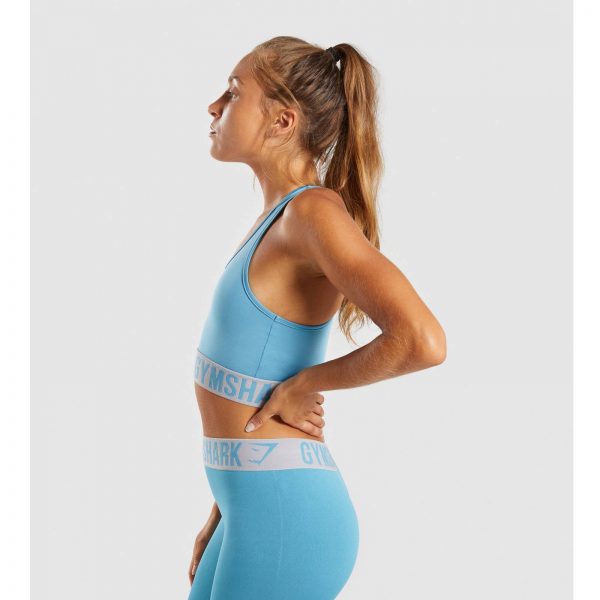 Gym Shark Fit Sports Bra Dusky Teal/Light Grey – תמונה 6