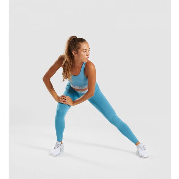 Gym Shark Fit Sports Bra Dusky Teal/Light Grey – תמונה 4