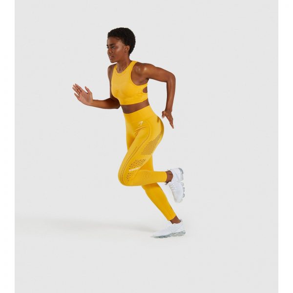 ⁦Gym Shark Flawless Knit Tights Yellow⁩ – תמונה ⁦5⁩