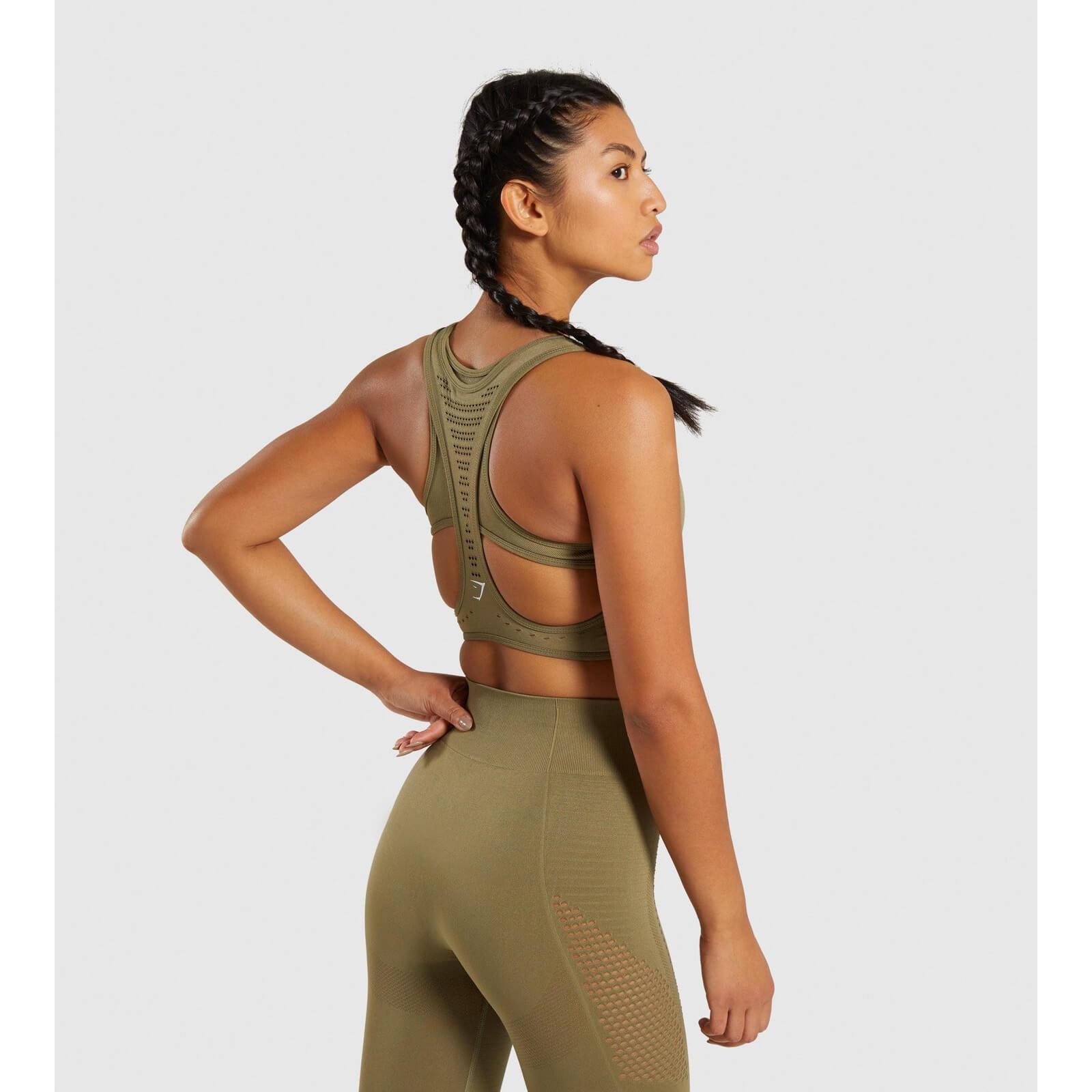 Gym Shark Flawless Knit Sports Bra Khaki