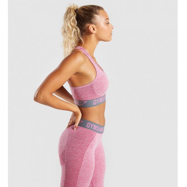 Gym Shark Flex Sports Bra Dusky Pink Marl/Charcoal – תמונה 6