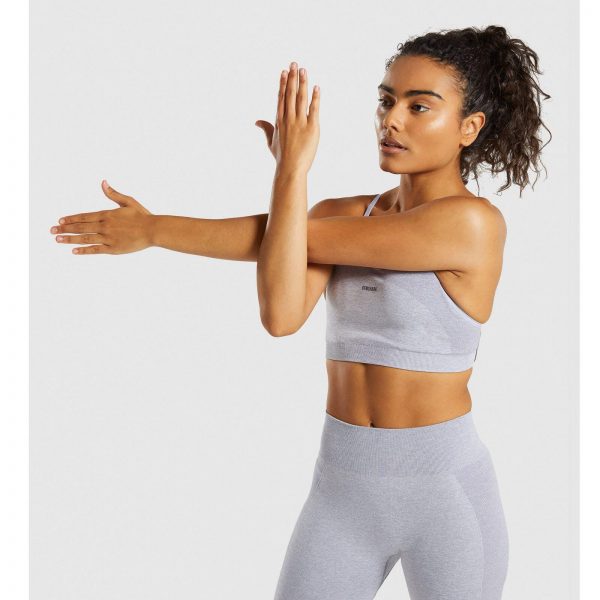 Gym Shark Flex Strappy Sports Bra Blue/Grey – תמונה 5