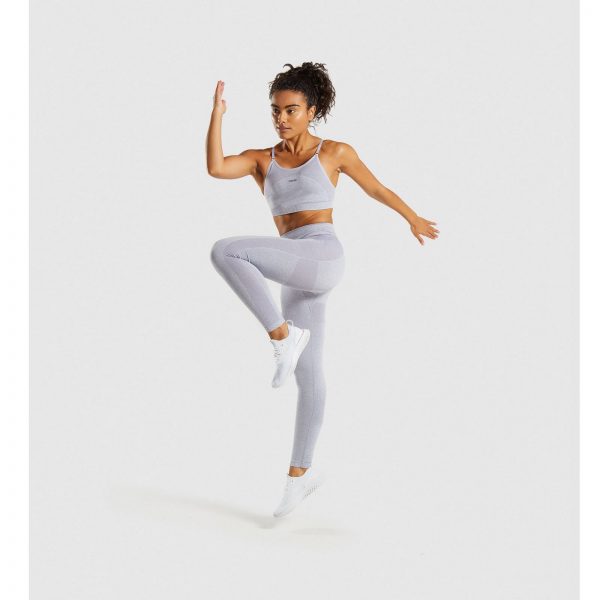 Gym Shark Flex Strappy Sports Bra Blue/Grey – תמונה 6