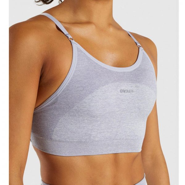 Gym Shark Flex Strappy Sports Bra Blue/Grey – תמונה 7