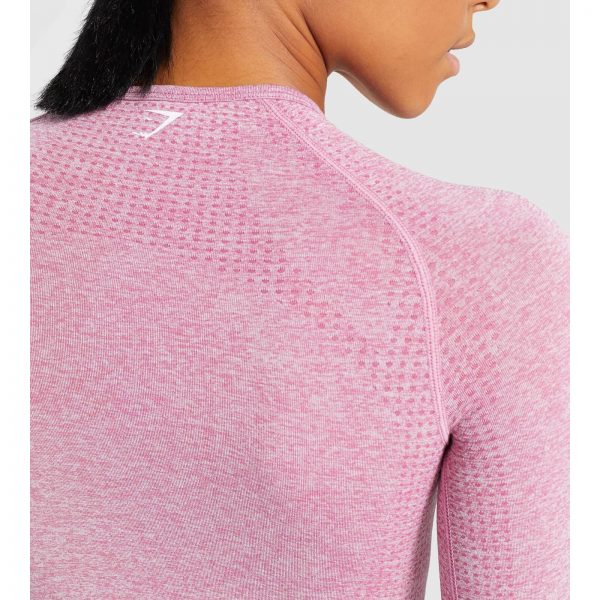 Gym Shark Vital Seamless Long Sleeve Crop Top Dusky Pink Marl – תמונה 7