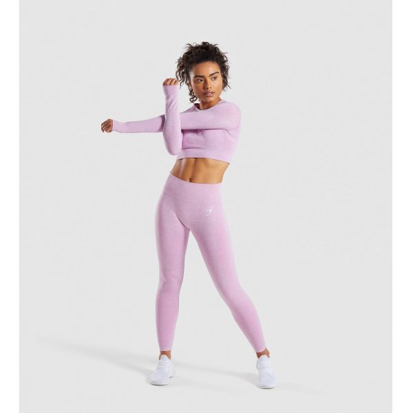 Gym Shark Vital Seamless Long Sleeve Crop Top Pink – תמונה 6