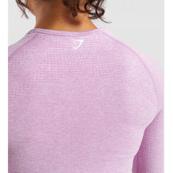 Gym Shark Vital Seamless Long Sleeve Crop Top Pink – תמונה 7