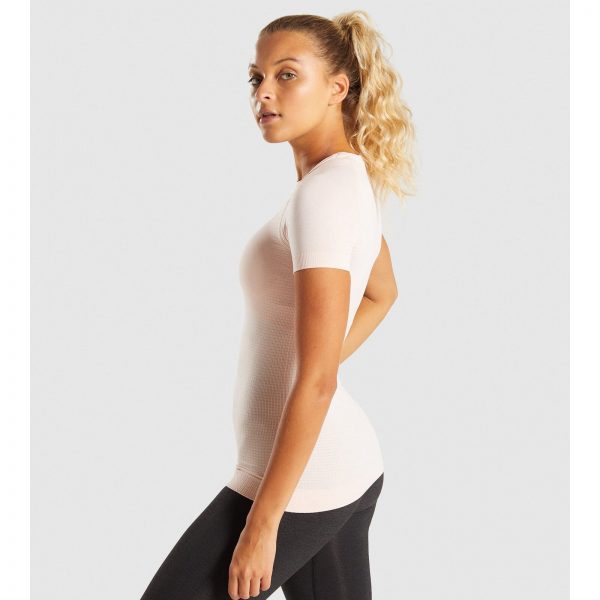Gym Shark Vital Seamless T-shirt Blush Nude Marl – תמונה 3