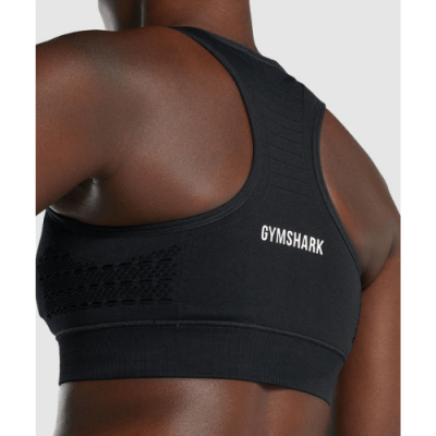 ⁦Gym Shark Energy+Seamless Sports Bra Black⁩ – תמונה ⁦3⁩