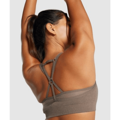 Gym Shark Adapt Fleck Seamless Sports Bra Mineral Brown – תמונה 4