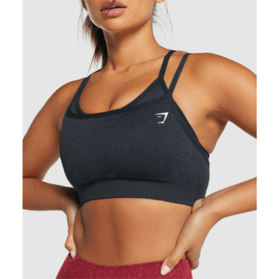 ⁦Gym Shark Adapt Fleck Seamless Sports Bra Mineral Black⁩ – תמונה ⁦4⁩