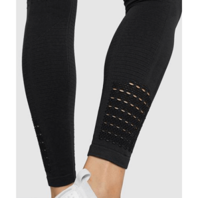 Gym Shark Energy Seamless Sports Leggings Black – תמונה 4