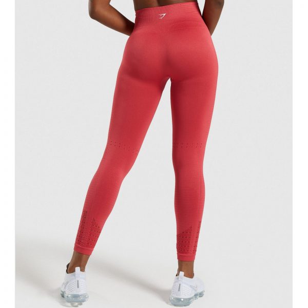 Gym Shark Energy+Seamless Sports Leggings Red – תמונה 2