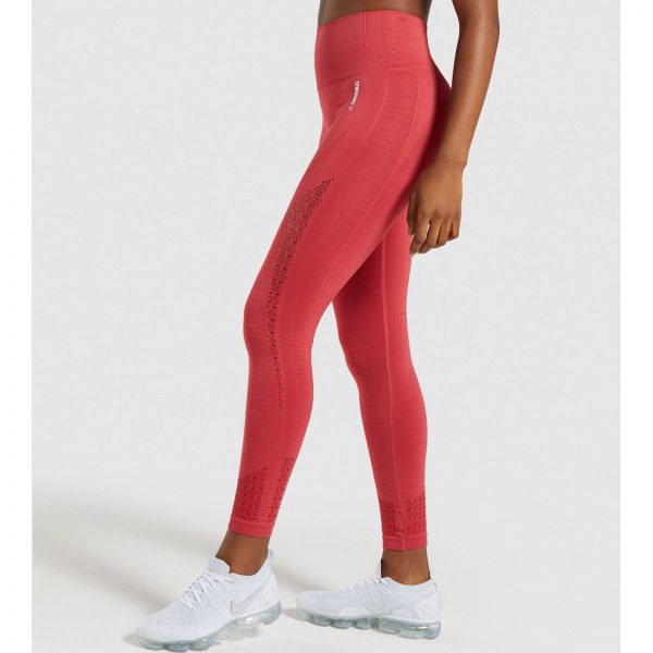 Gym Shark Energy+Seamless Sports Leggings Red – תמונה 4