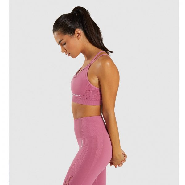 ⁦Gym Shark Energy+Seamless Sports Bra Dusky Pink⁩ – תמונה ⁦2⁩