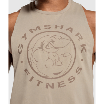 ⁦Gymshark Legacy Drop Arm Tank Cement Brown⁩ – תמונה ⁦3⁩