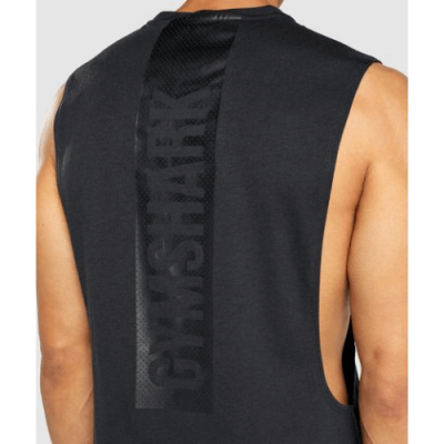 Gym Shark Bold Drop Armhole Tank Black – תמונה 3