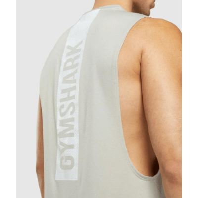 ⁦Gym Shark Bold Drop Armhole Tank Grey⁩ – תמונה ⁦3⁩