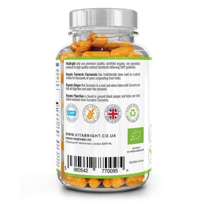 ⁦Organic Turmeric Curcumin with Organic Black Pepper & Ginger 120 Capsules⁩ – תמונה ⁦3⁩