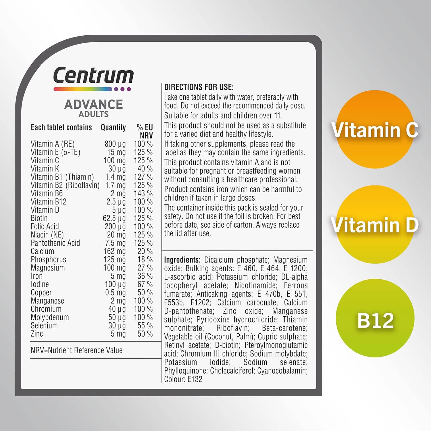 Centrum Advance Multivitamin 100 Tablets (1)