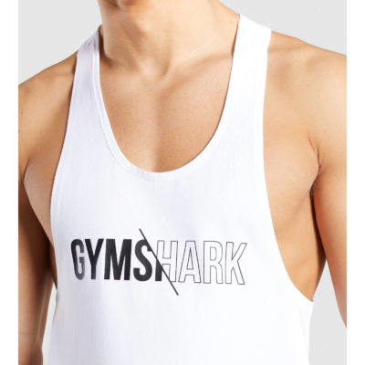 ⁦Gym Shark Distort Graphic Stringer White⁩ – תמונה ⁦3⁩