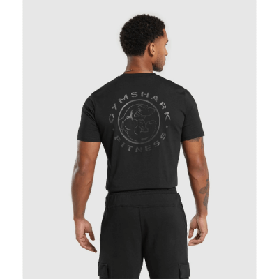 ⁦Gymshark Legacy T-shirt Black⁩ – תמונה ⁦4⁩