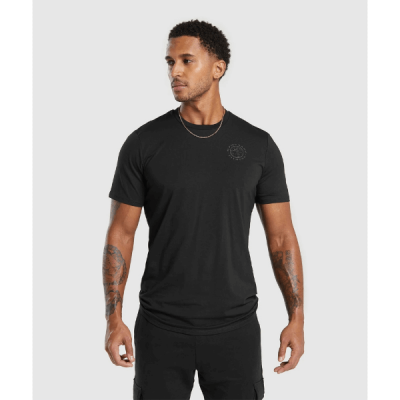 ⁦Gymshark Legacy T-shirt Black⁩ – תמונה ⁦3⁩