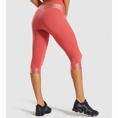 ⁦Gym Shark Turbo Cropped Leggings Brick Red⁩ – תמונה ⁦3⁩