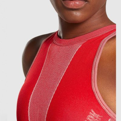 ⁦Gym Shark Turbo Seamless Sports Bra Brick Red⁩ – תמונה ⁦5⁩
