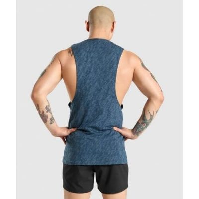 ⁦Gym Shark Critical Drop Armhole Tank Teal Print⁩ – תמונה ⁦2⁩